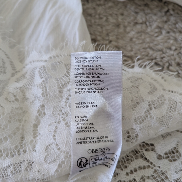 By Anthropologie Victorian Sheer-Lace Blouse Button-Up White - Women's M - Picture 12 of 12